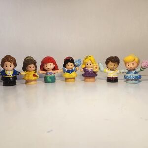 Little People Disney Princess & Prince  Talkers Lot Of 7 Belle, Cinderella +